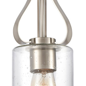 Thomas Lighting Market Square Brushed Nickel Mini Pendant Frosted Seeded Glass Traditional Kitchen Light CN300152