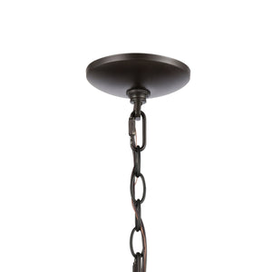 Thomas Lighting Market Square 3-Light Old World Chandelier with Frosted Seeded Glass for Dining Rooms Bronze 19 inches CN300321
