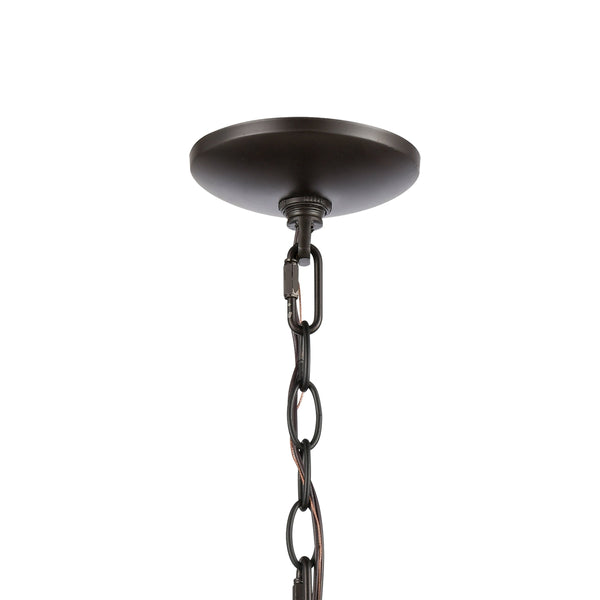Thomas Lighting Market Square 3-Light Old World Chandelier with Frosted Seeded Glass for Dining Rooms Bronze 19 inches CN300321