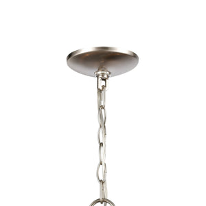 Thomas Lighting Market Square 3-Light Old World Chandelier with Frosted Seeded Glass for Dining Rooms Nickel 24 inches CN300522