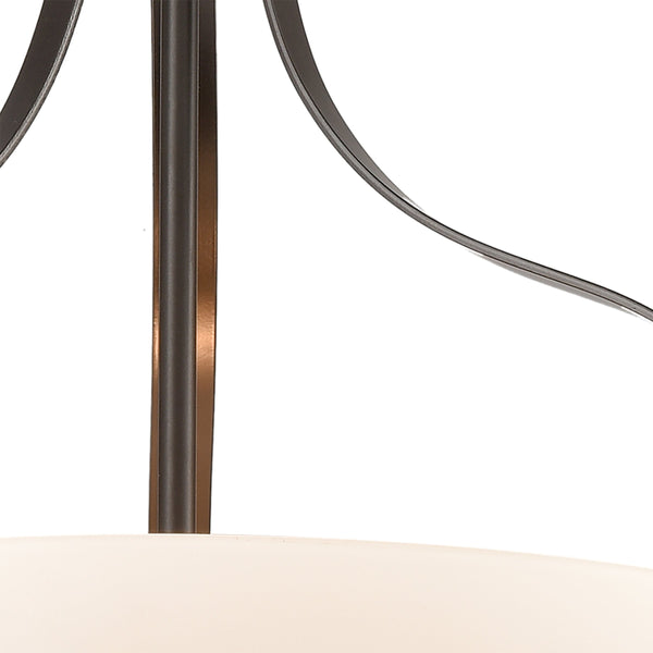 Thomas Lighting Market Square Three Light Pendant Frosted Seeded Glass Architectural Kitchen Island Fixture Bronze CN300841
