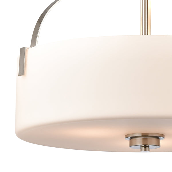 Thomas Lighting Market Square Three Light Pendant Frosted Seeded Glass Architectural Kitchen Island Fixture Nickel CN300842