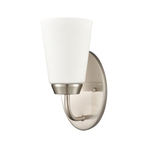 Thomas Lighting Winslow Single Bulb Vanity Wall Light Brushed Metal Shade for Bathroom Powder Room Nickel 1-Light CN310122