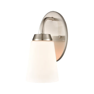 Thomas Lighting Winslow Single Bulb Vanity Wall Light Brushed Metal Shade for Bathroom Powder Room Nickel 1-Light CN310122