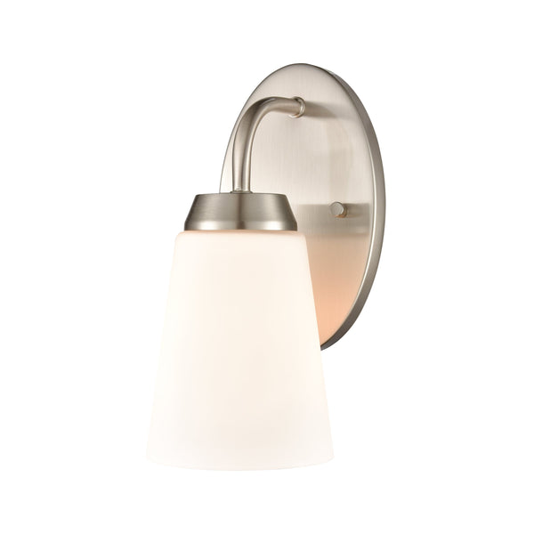 Thomas Lighting Winslow Single Bulb Vanity Wall Light Brushed Metal Shade for Bathroom Powder Room Nickel 1-Light CN310122