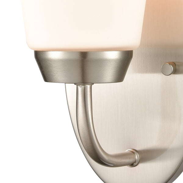 Thomas Lighting Winslow Single Bulb Vanity Wall Light Brushed Metal Shade for Bathroom Powder Room Nickel 1-Light CN310122