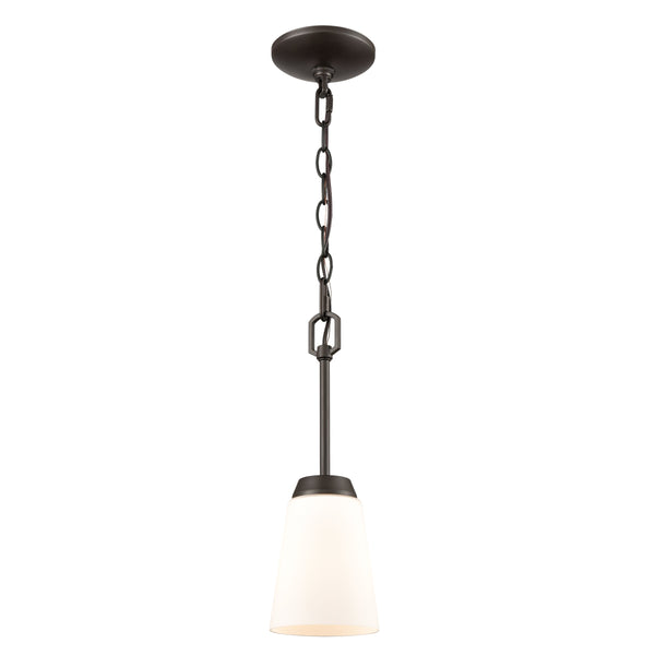 Thomas Lighting Winslow Mini Pendant with Opaque Glass Shade Oil Bronze Kitchen Island Light CN310151