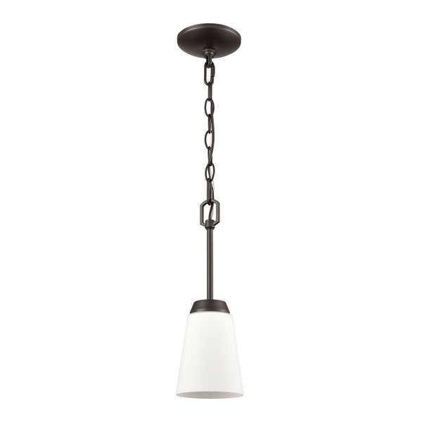 Thomas Lighting Winslow Mini Pendant with Opaque Glass Shade Oil Bronze Kitchen Island Light CN310151