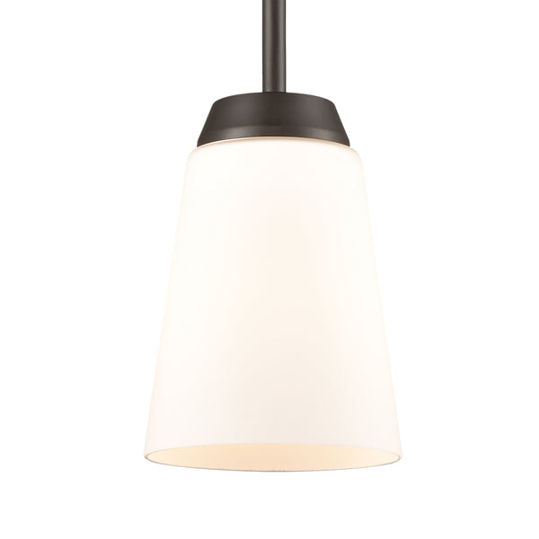 Thomas Lighting Winslow Mini Pendant with Opaque Glass Shade Oil Bronze Kitchen Island Light CN310151