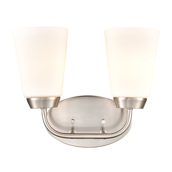 Thomas Lighting Winslow Single Bulb Vanity Wall Light Brushed Metal Shade for Bathroom Powder Room Nickel 2-Light CN310212