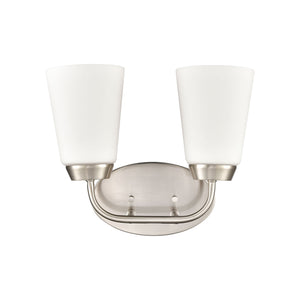 Thomas Lighting Winslow Single Bulb Vanity Wall Light Brushed Metal Shade for Bathroom Powder Room Nickel 2-Light CN310212