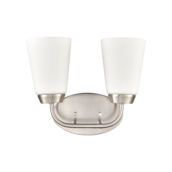 Thomas Lighting Winslow Single Bulb Vanity Wall Light Brushed Metal Shade for Bathroom Powder Room Nickel 2-Light CN310212