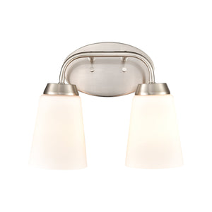 Thomas Lighting Winslow Single Bulb Vanity Wall Light Brushed Metal Shade for Bathroom Powder Room Nickel 2-Light CN310212