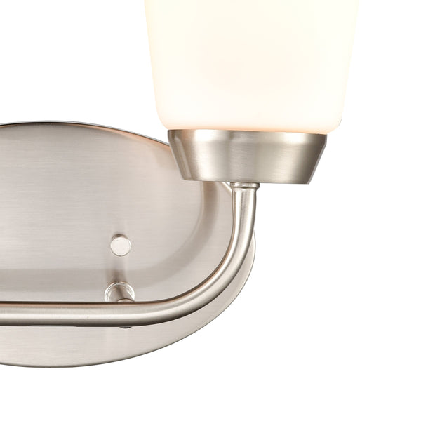 Thomas Lighting Winslow Single Bulb Vanity Wall Light Brushed Metal Shade for Bathroom Powder Room Nickel 2-Light CN310212