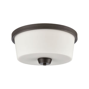 Thomas Lighting Winslow Bronze Flush Mount Ceiling Light with Soft White Glass Shades for Any Room CN310231