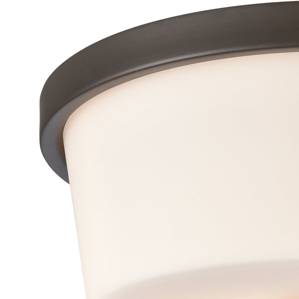Thomas Lighting Winslow Bronze Flush Mount Ceiling Light with Soft White Glass Shades for Any Room CN310231