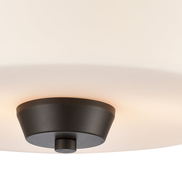 Thomas Lighting Winslow Bronze Flush Mount Ceiling Light with Soft White Glass Shades for Any Room CN310231