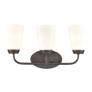 Thomas Lighting Winslow Single Bulb Vanity Wall Light Brushed Metal Shade for Bathroom Powder Room Bronze 3-Light CN310311