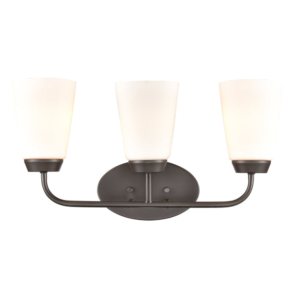 Thomas Lighting Winslow Single Bulb Vanity Wall Light Brushed Metal Shade for Bathroom Powder Room Bronze 3-Light CN310311