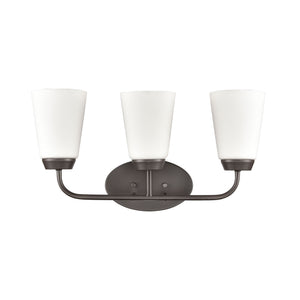 Thomas Lighting Winslow Single Bulb Vanity Wall Light Brushed Metal Shade for Bathroom Powder Room Bronze 3-Light CN310311
