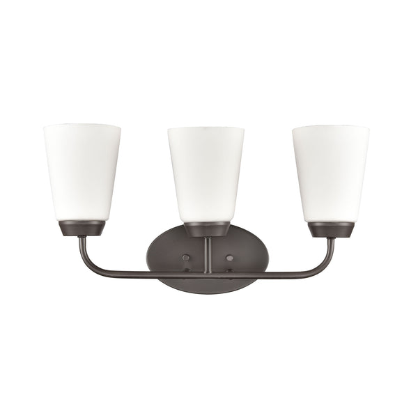 Thomas Lighting Winslow Single Bulb Vanity Wall Light Brushed Metal Shade for Bathroom Powder Room Bronze 3-Light CN310311