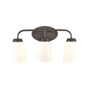 Thomas Lighting Winslow Single Bulb Vanity Wall Light Brushed Metal Shade for Bathroom Powder Room Bronze 3-Light CN310311