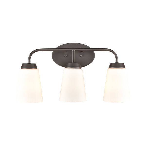 Thomas Lighting Winslow Single Bulb Vanity Wall Light Brushed Metal Shade for Bathroom Powder Room Bronze 3-Light CN310311