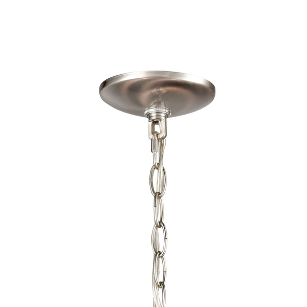 Thomas Lighting Winslow Three Light Chandelier Brushed Nickel with Opaque Glass for Dining Rooms 19 inches CN310322
