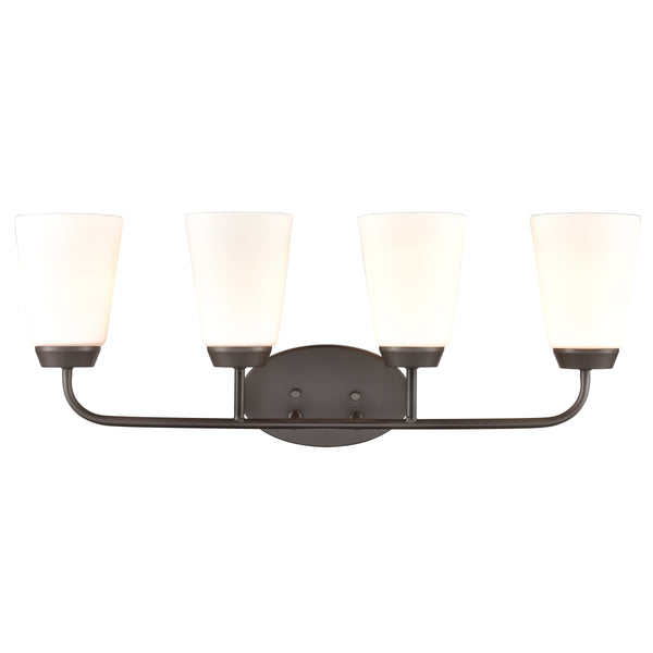 Thomas Lighting Winslow Single Bulb Vanity Wall Light Brushed Metal Shade for Bathroom Powder Room Bronze 4-Light CN310411