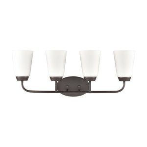 Thomas Lighting Winslow Single Bulb Vanity Wall Light Brushed Metal Shade for Bathroom Powder Room Bronze 4-Light CN310411
