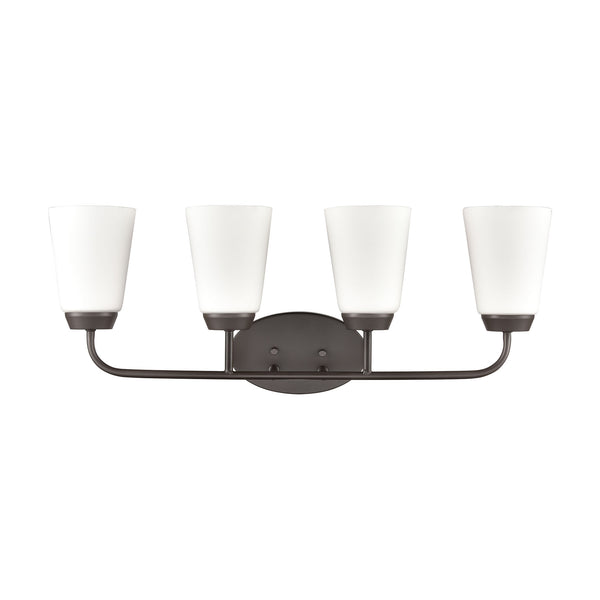 Thomas Lighting Winslow Single Bulb Vanity Wall Light Brushed Metal Shade for Bathroom Powder Room Bronze 4-Light CN310411