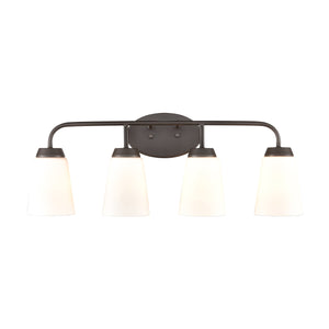 Thomas Lighting Winslow Single Bulb Vanity Wall Light Brushed Metal Shade for Bathroom Powder Room Bronze 4-Light CN310411
