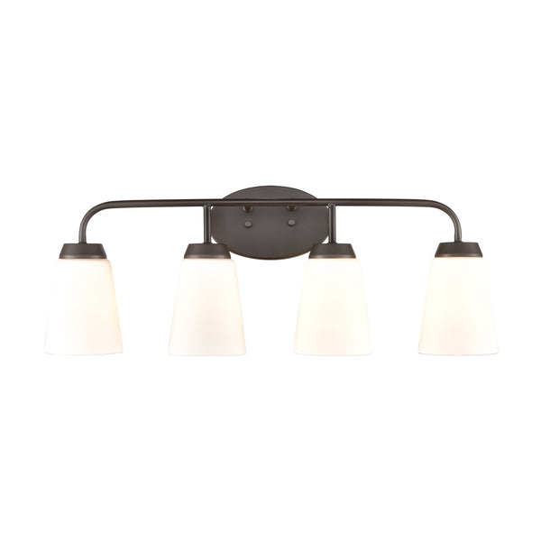 Thomas Lighting Winslow Single Bulb Vanity Wall Light Brushed Metal Shade for Bathroom Powder Room Bronze 4-Light CN310411