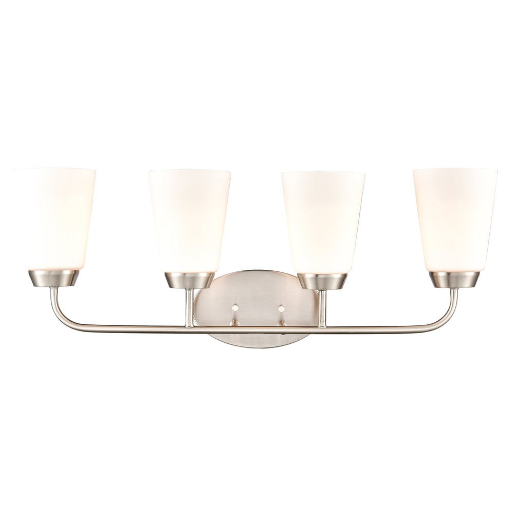Thomas Lighting Winslow Single Bulb Vanity Wall Light Brushed Metal Shade for Bathroom Powder Room Nickel 4-Light CN310412