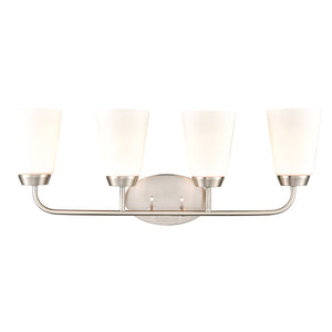 Thomas Lighting Winslow Single Bulb Vanity Wall Light Brushed Metal Shade for Bathroom Powder Room Nickel 4-Light CN310412