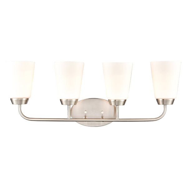 Thomas Lighting Winslow Single Bulb Vanity Wall Light Brushed Metal Shade for Bathroom Powder Room Nickel 4-Light CN310412
