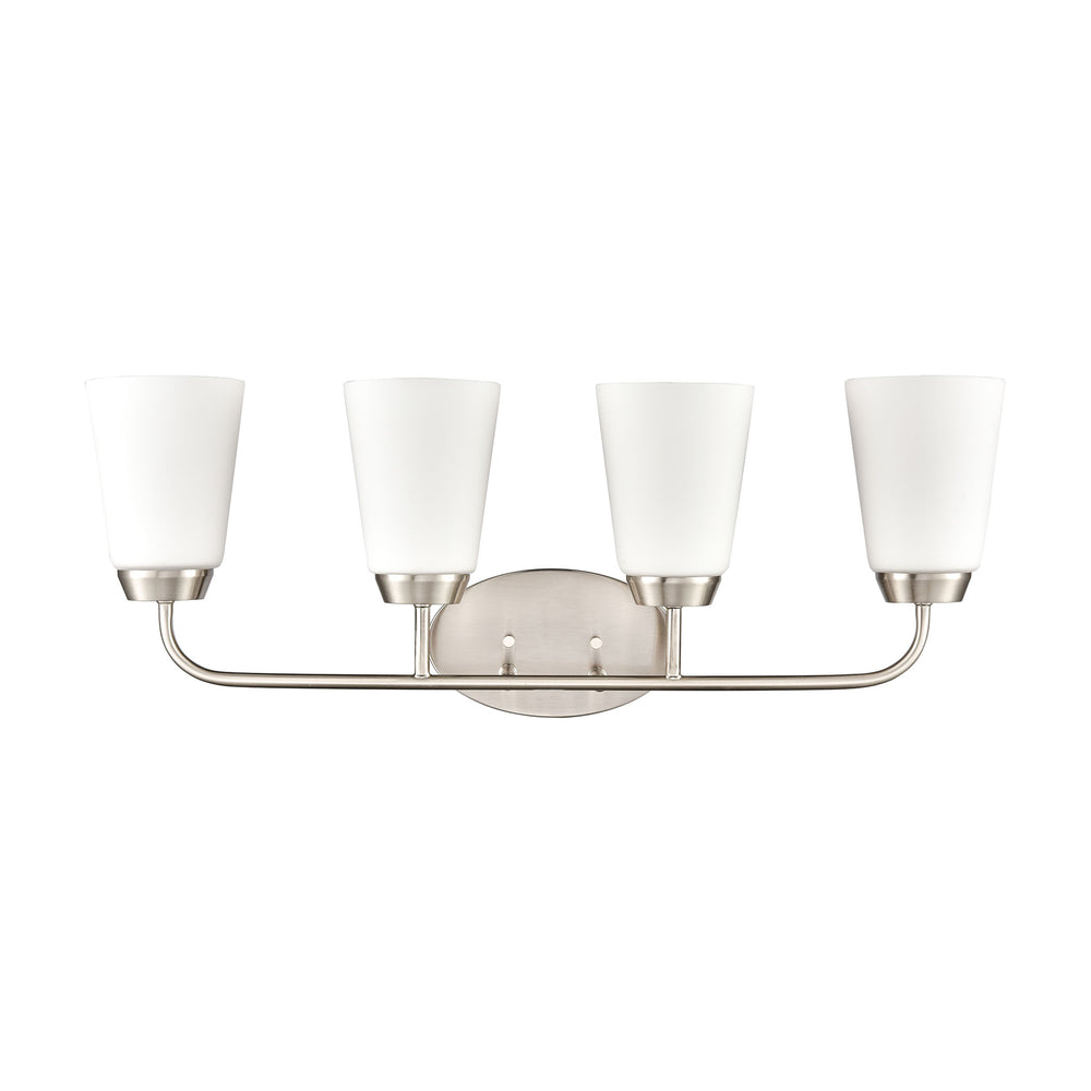 Thomas Lighting Winslow Single Bulb Vanity Wall Light Brushed Metal Shade for Bathroom Powder Room Nickel 4-Light CN310412