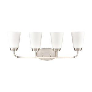 Thomas Lighting Winslow Single Bulb Vanity Wall Light Brushed Metal Shade for Bathroom Powder Room Nickel 4-Light CN310412
