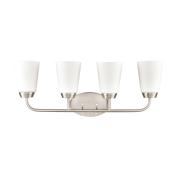 Thomas Lighting Winslow Single Bulb Vanity Wall Light Brushed Metal Shade for Bathroom Powder Room Nickel 4-Light CN310412