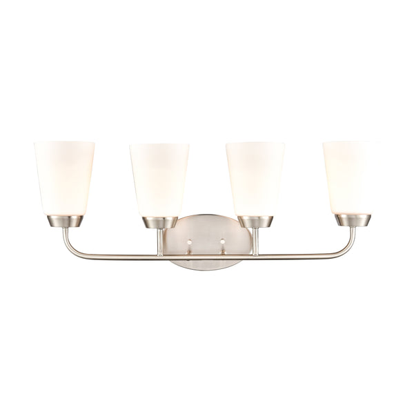 Thomas Lighting Winslow Single Bulb Vanity Wall Light Brushed Metal Shade for Bathroom Powder Room Nickel 4-Light CN310412