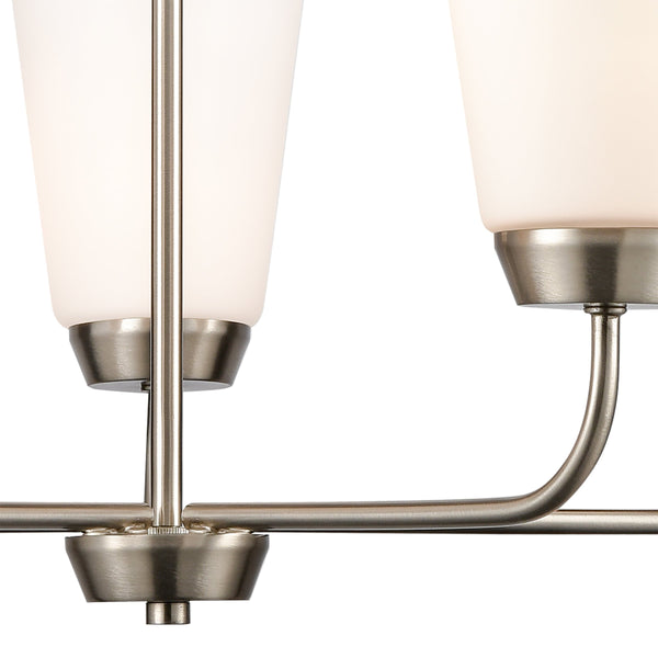 Thomas Lighting Winslow Three Light Chandelier Brushed Nickel with Opaque Glass for Dining Rooms 25 inches CN310522
