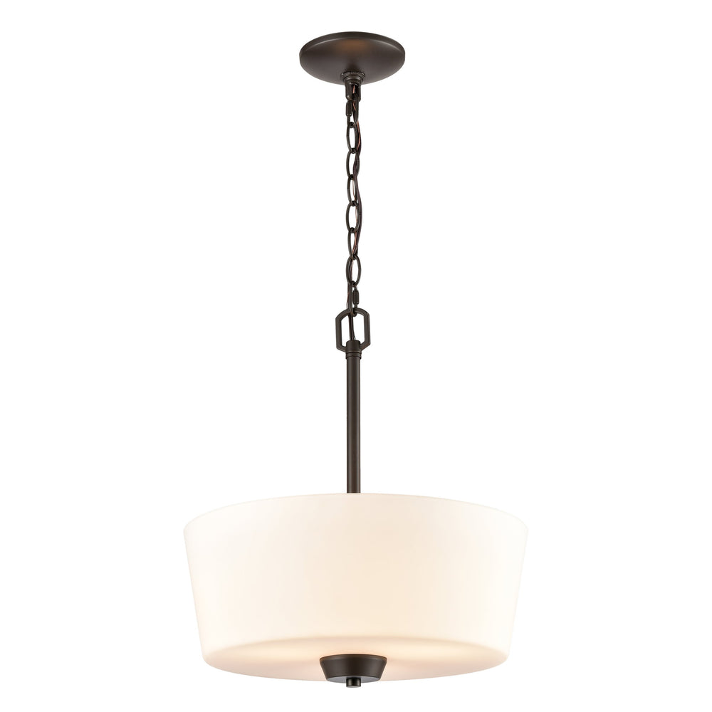 Thomas Lighting Winslow Three Light Pendant with Opaque Glass Shades for Dining and Kitchen Islands Bronze CN310841