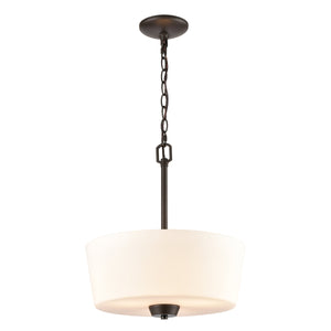 Thomas Lighting Winslow Three Light Pendant with Opaque Glass Shades for Dining and Kitchen Islands Bronze CN310841