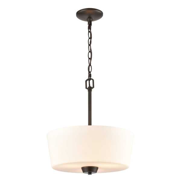 Thomas Lighting Winslow Three Light Pendant with Opaque Glass Shades for Dining and Kitchen Islands Bronze CN310841