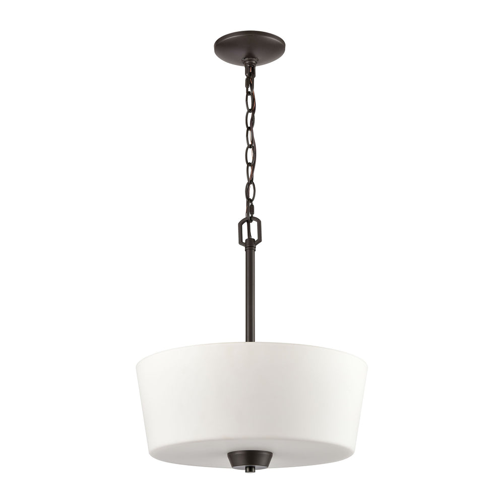 Thomas Lighting Winslow Three Light Pendant with Opaque Glass Shades for Dining and Kitchen Islands Bronze CN310841
