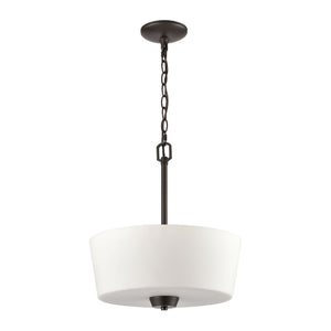 Thomas Lighting Winslow Three Light Pendant with Opaque Glass Shades for Dining and Kitchen Islands Bronze CN310841