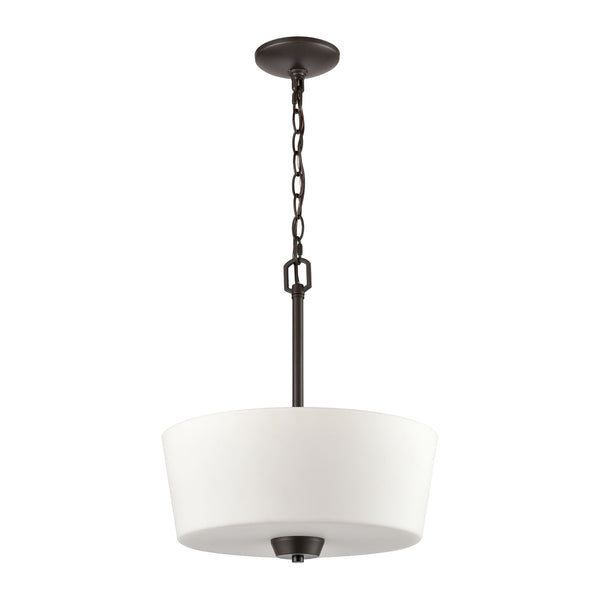 Thomas Lighting Winslow Three Light Pendant with Opaque Glass Shades for Dining and Kitchen Islands Bronze CN310841