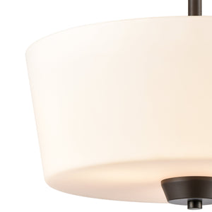 Thomas Lighting Winslow Three Light Pendant with Opaque Glass Shades for Dining and Kitchen Islands Bronze CN310841