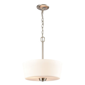 Thomas Lighting Winslow Three Light Pendant with Opaque Glass Shades for Dining and Kitchen Islands Nickel CN310842