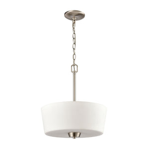 Thomas Lighting Winslow Three Light Pendant with Opaque Glass Shades for Dining and Kitchen Islands Nickel CN310842